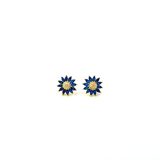 SUNFLOWER EARRING STUDS BLUE SGP