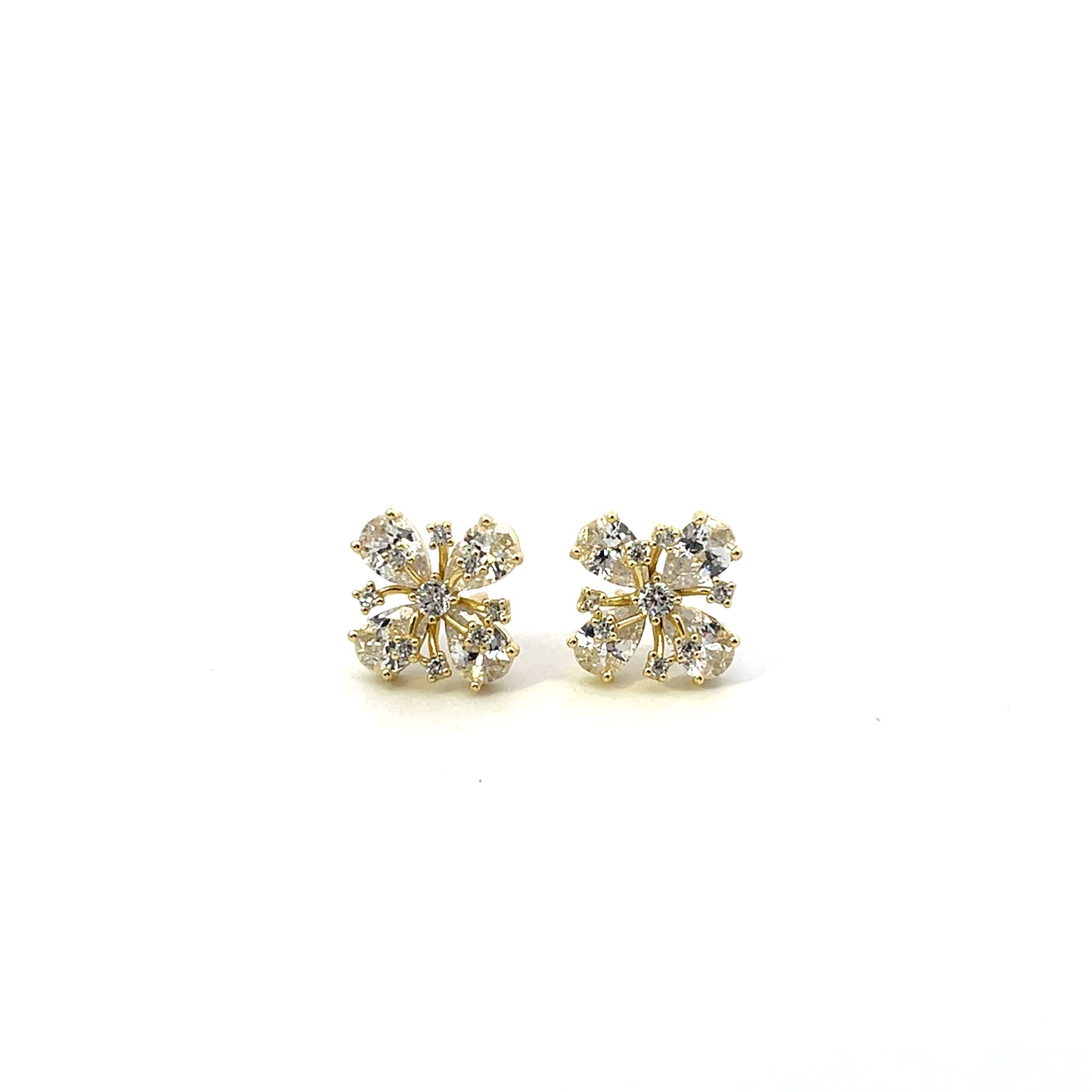 CZ FLOWERS WITH ACCENT EARRINGS SGP