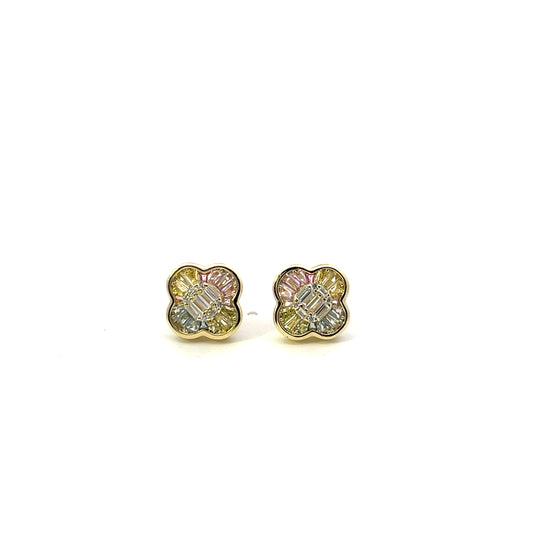 RAINBOW PASTEL BAGUETTE VAN CLEEF EARRINGS SGP