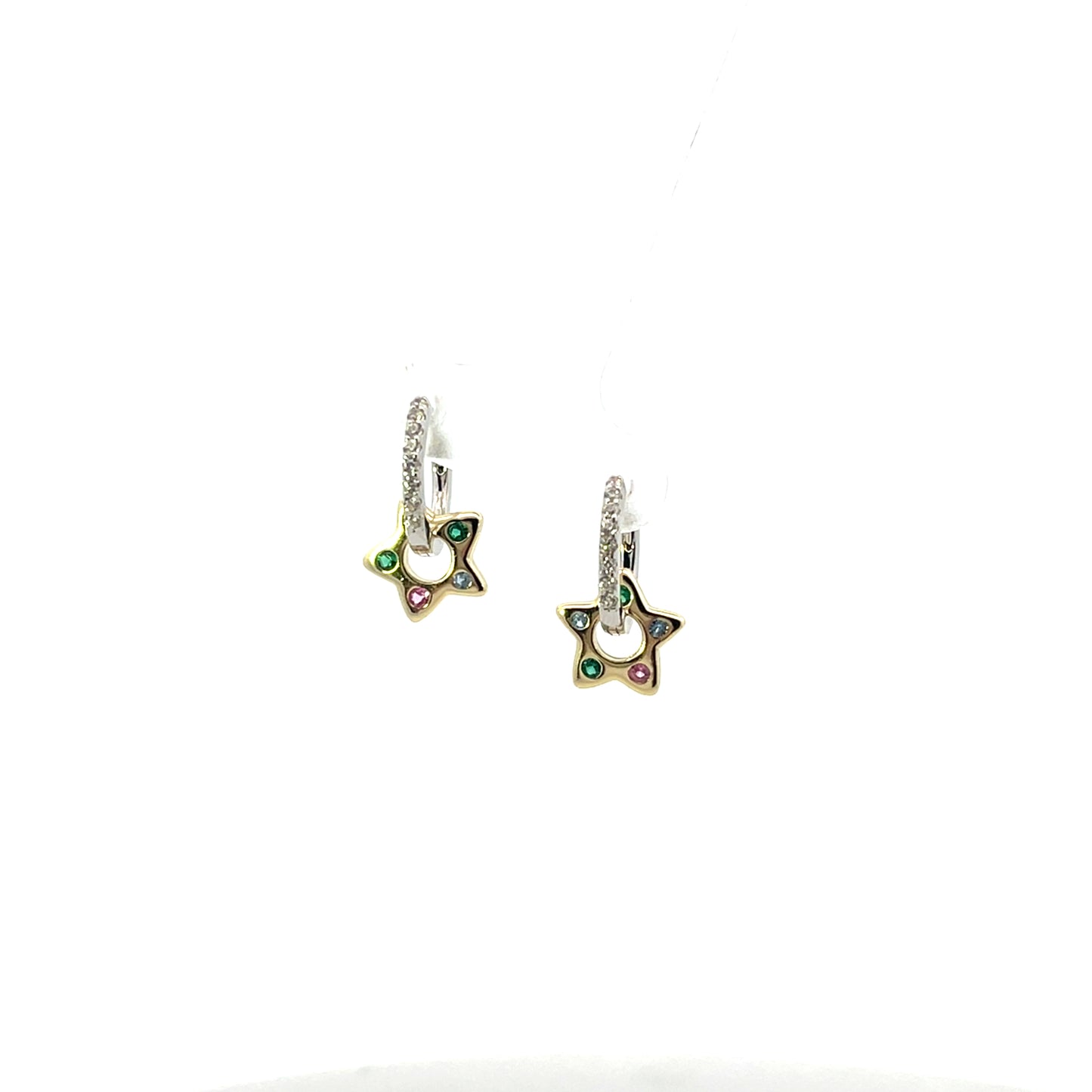 MIX SOLID HOOPS WITH STAR PAVE CHARM MIX