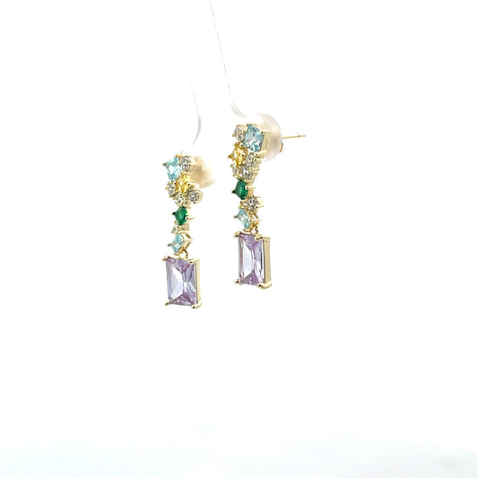 MULTICOLOR AND PURPLE PENDANT EARRINGS SGP