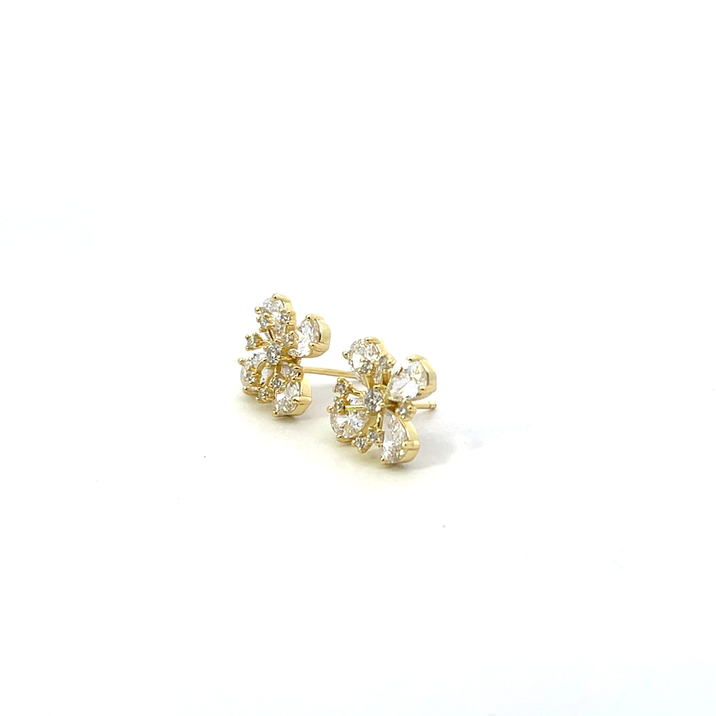 CZ FLOWERS WITH ACCENT EARRINGS SGP