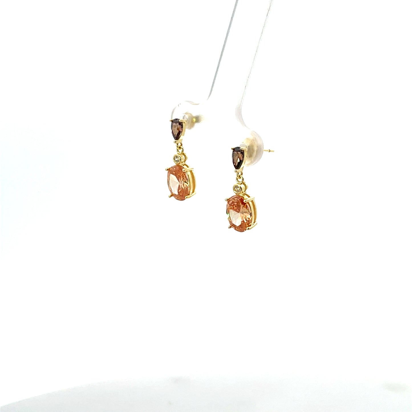 BROWN CORAL PENDANT EARRINGS