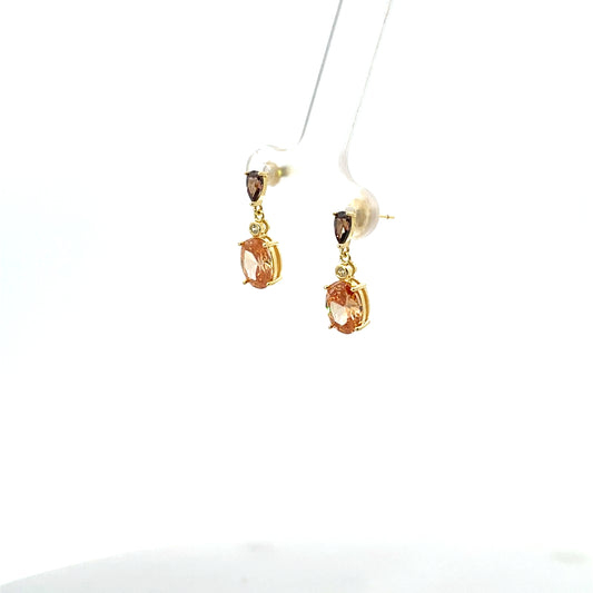 BROWN CORAL PENDANT EARRINGS