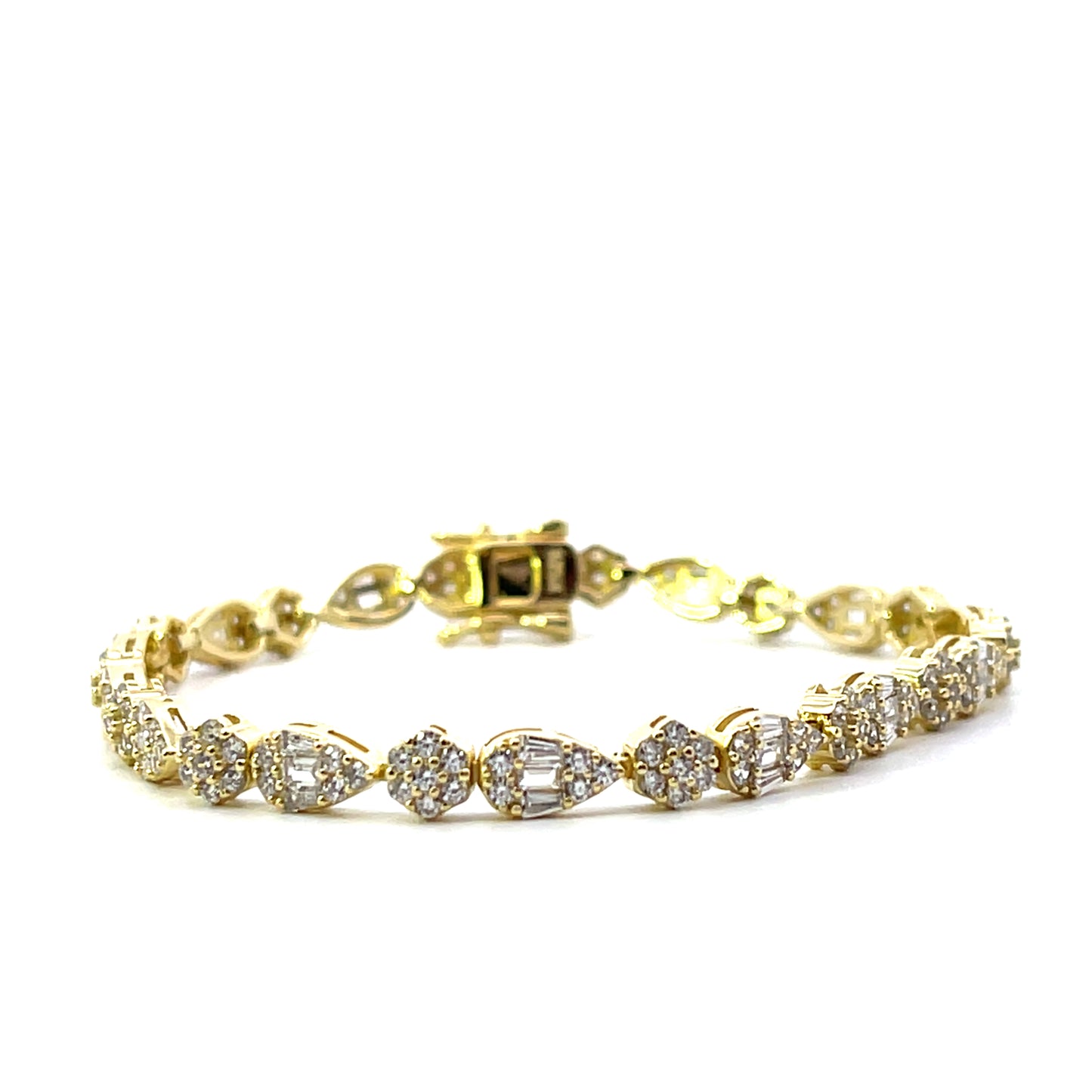 TENNIS BRACELET ROUND AND PEAR WITH PAVE SGP 7"