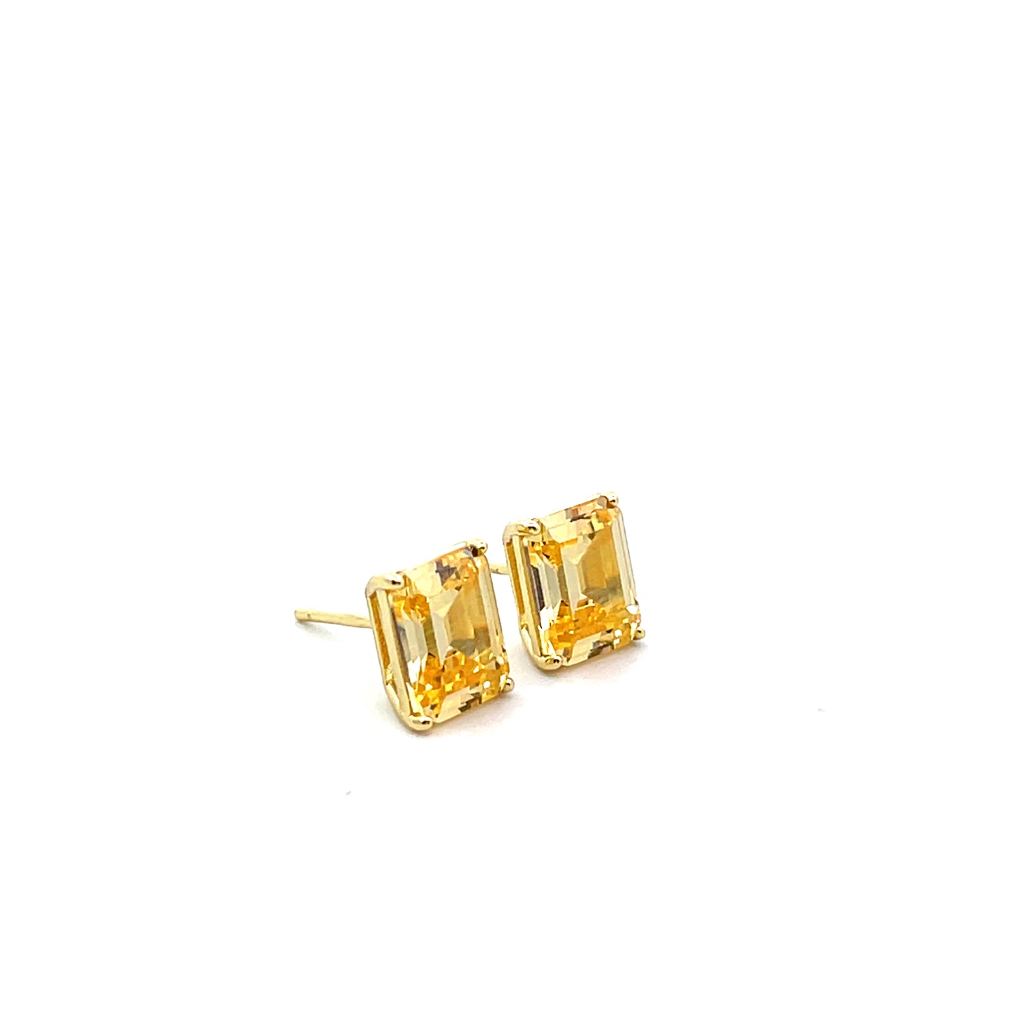 EMERALD CUT SOLITAIRE EARRINGS SGP YELLOW