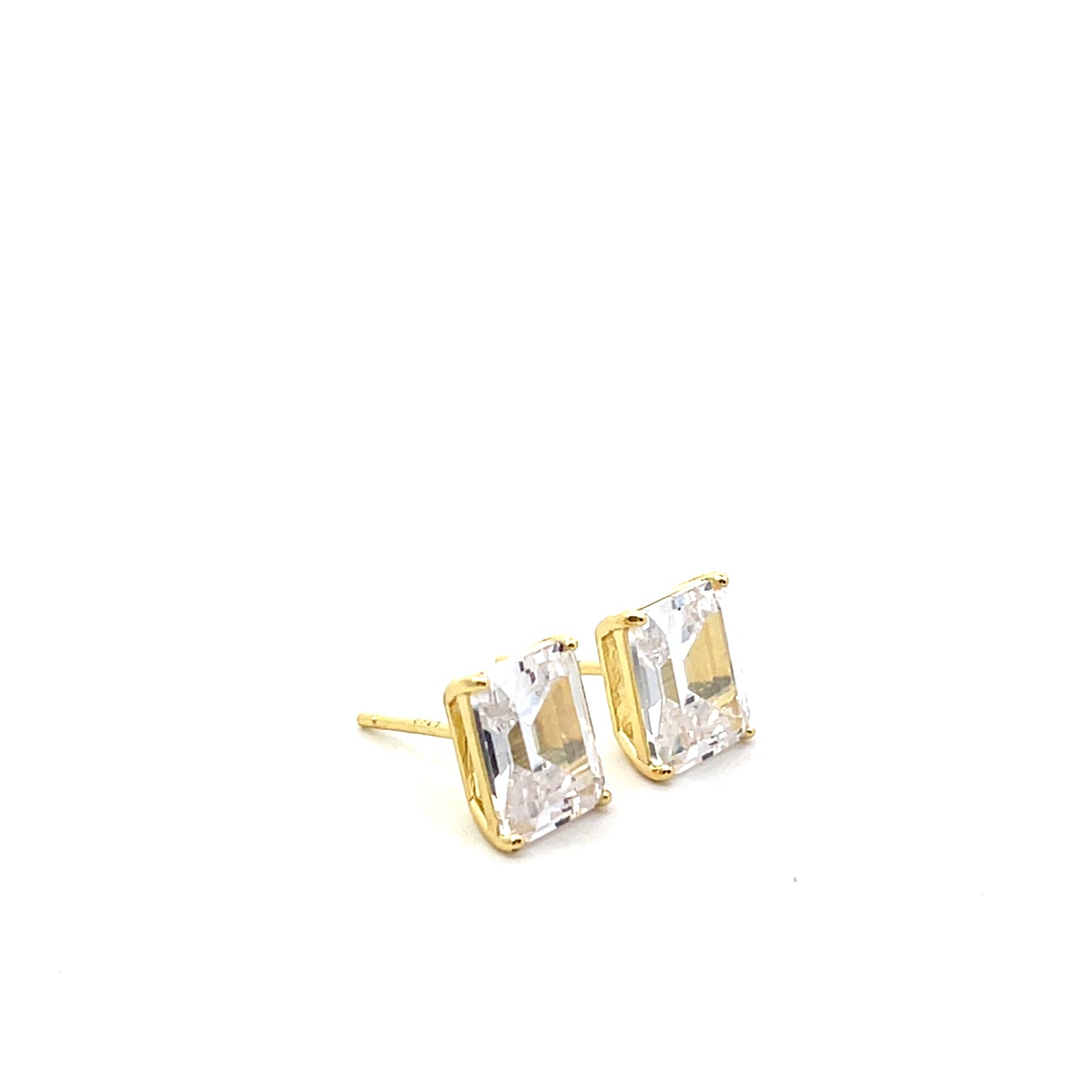 EMERALD CUT SOLITAIRE EARRINGS SGP CLEAR