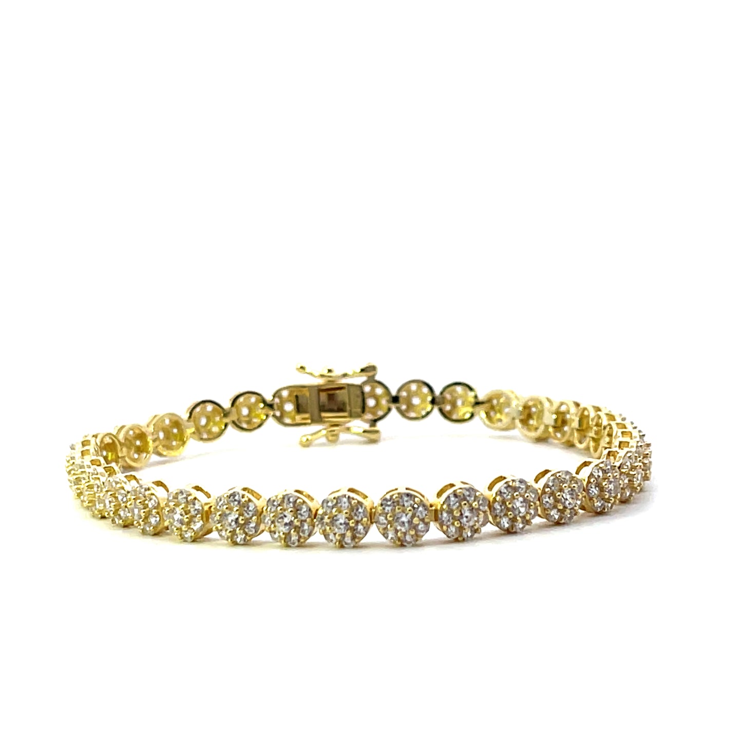 TENNIS BRACELET ROUND PAVE SGP 7"