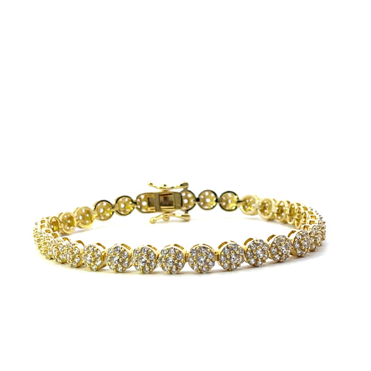 TENNIS BRACELET ROUND PAVE SGP 7"