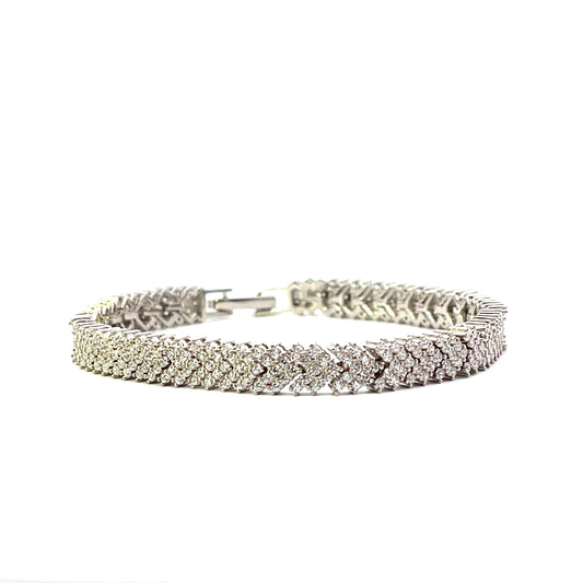 TENNIS BRACELET ARROW SILVER 7"