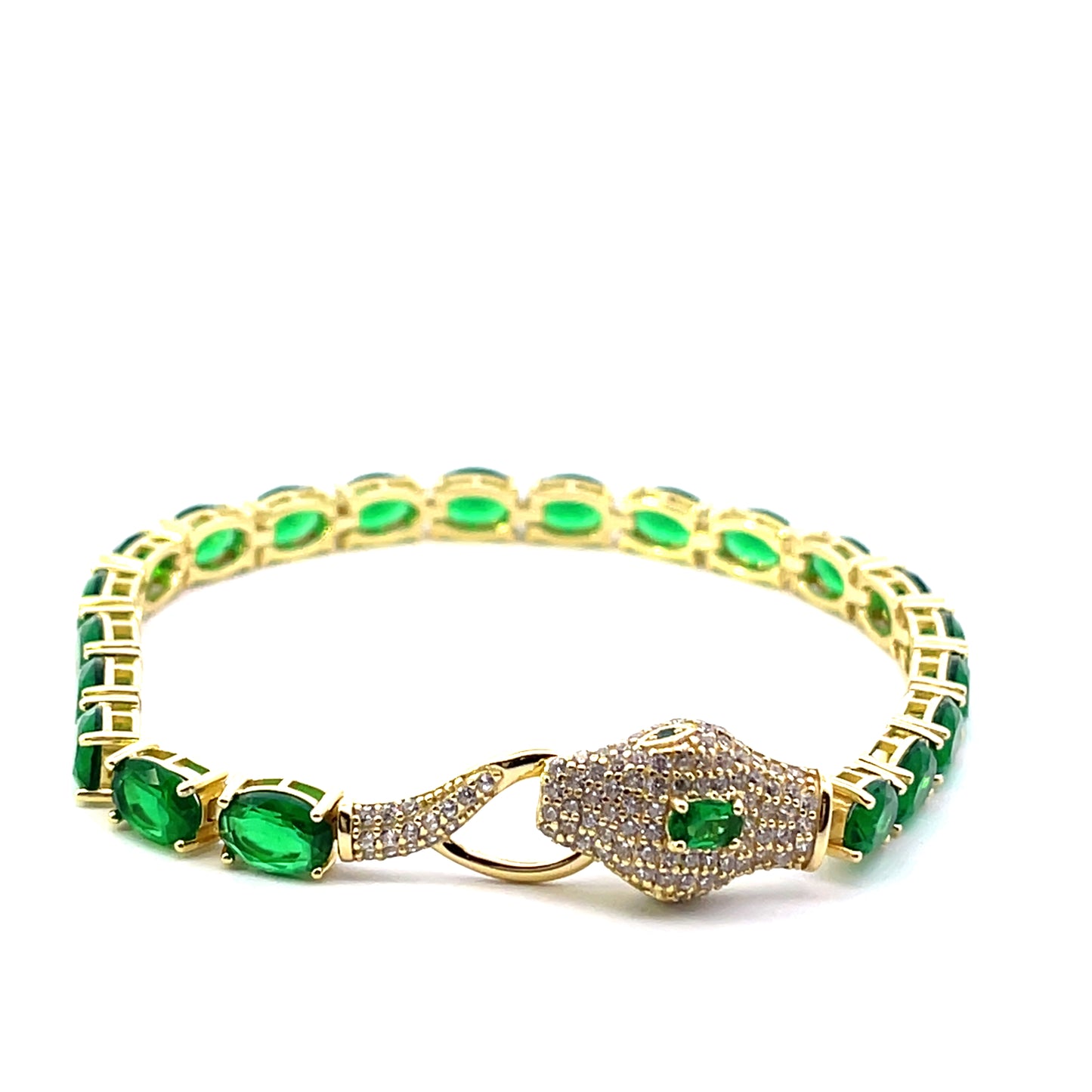 TENNIS BRACELET GREEN SNAKE SGP 7"