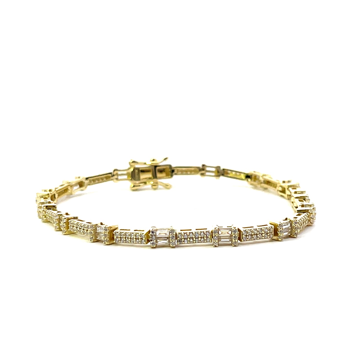 TENNIS BRACELET BAR AND BAGUETTE SGP 7"