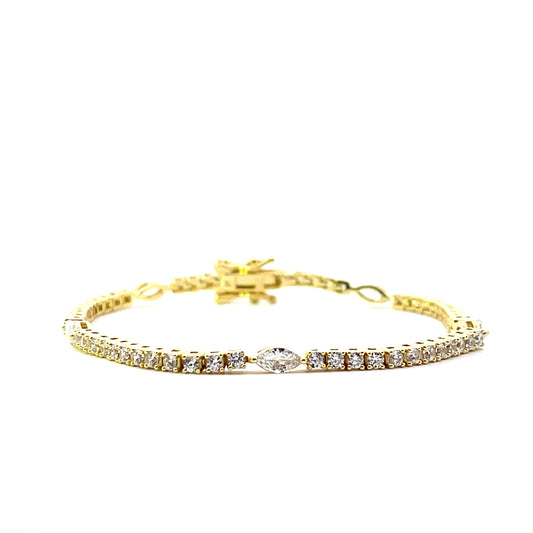 TENNIS BRACELET WITH MARQUISE CHARM SGP 7"