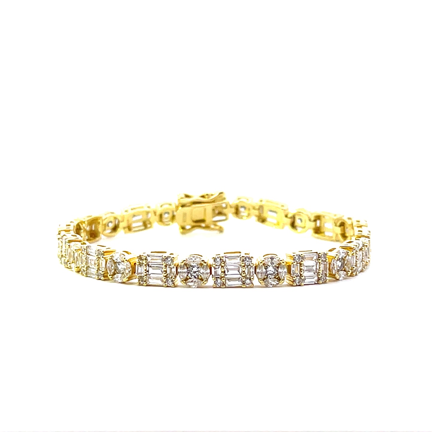 TENNIS BRACELET SQUARE AND CIRCLE WITH BAGUETTE SGP 7"