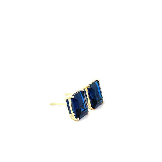 EMERALD CUT SOLITAIRE EARRINGS SGP BLUE