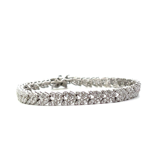TENNIS BRACELET MARQUISE ARROW SILVER 7"