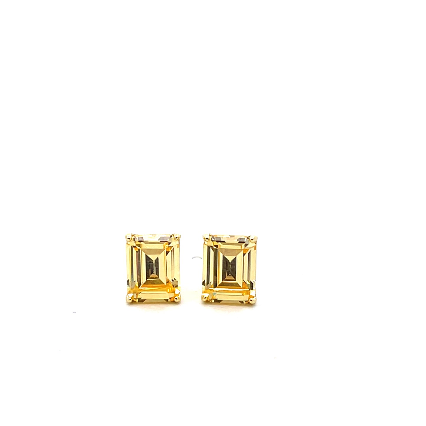 EMERALD CUT SOLITAIRE EARRINGS SGP YELLOW