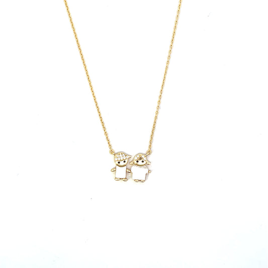 BOY AND GIRL WITH NACAR SHIRT NECKLACE SGP