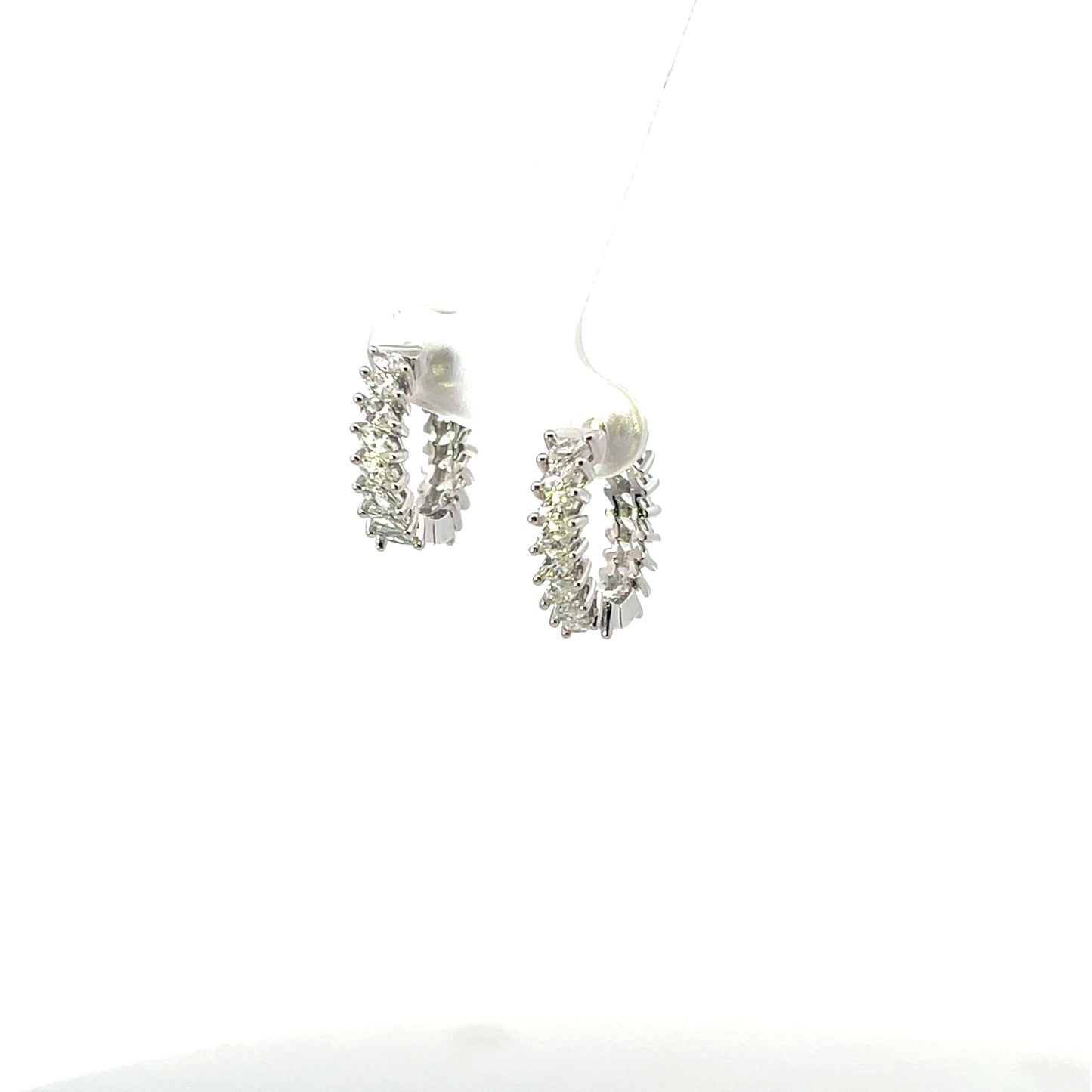 FULL CZ MARQUISE HOOPS SILVER