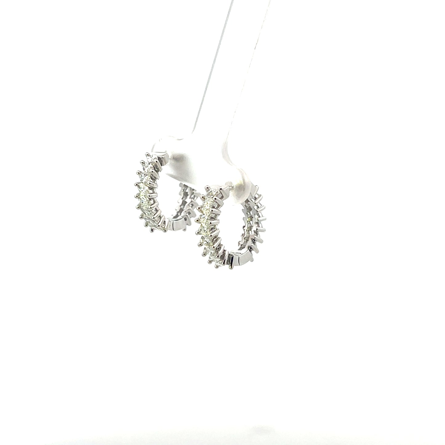 FULL CZ MARQUISE HOOPS SILVER