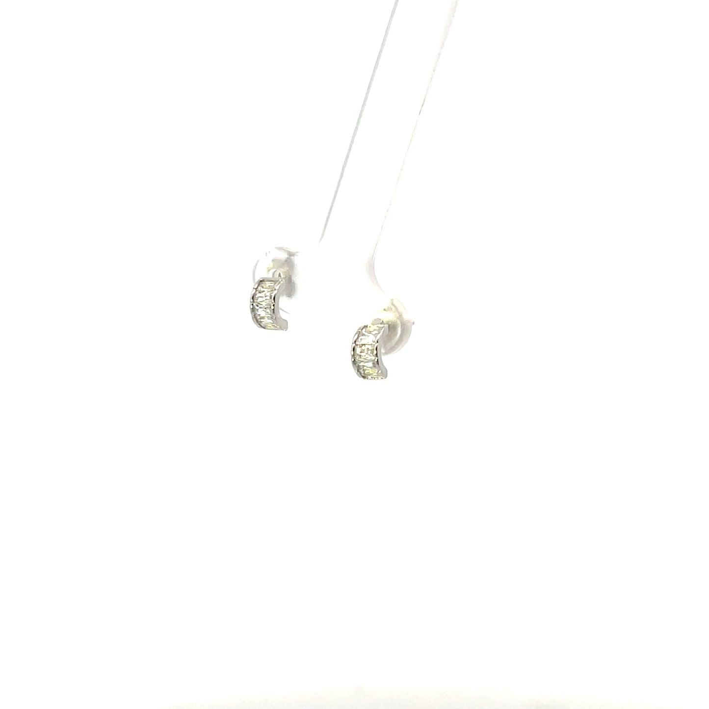 BAGUETTE MINI HALF HUGGIE SILVER