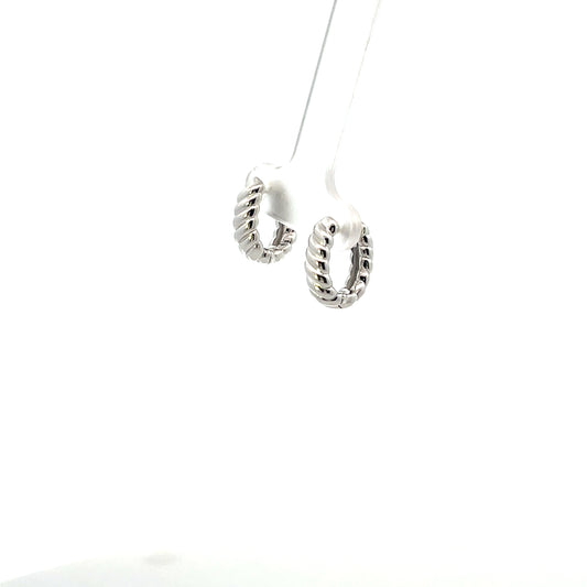 CHUNKY ROPE OVAL HOOPS SILVER