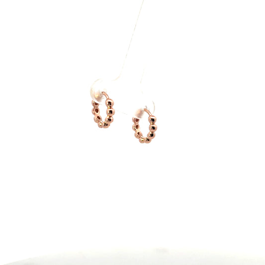 SMALL BEADED HOOPS ROSE GOLD