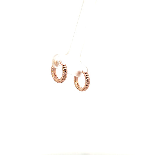 SMALL ROPE SOLID HOOPS ROSE GOLD