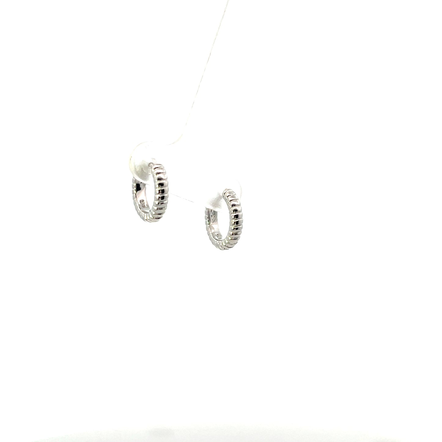 SMALL ROPE SOLID HOOPS SILVER