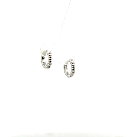 SMALL ROPE SOLID HOOPS SILVER
