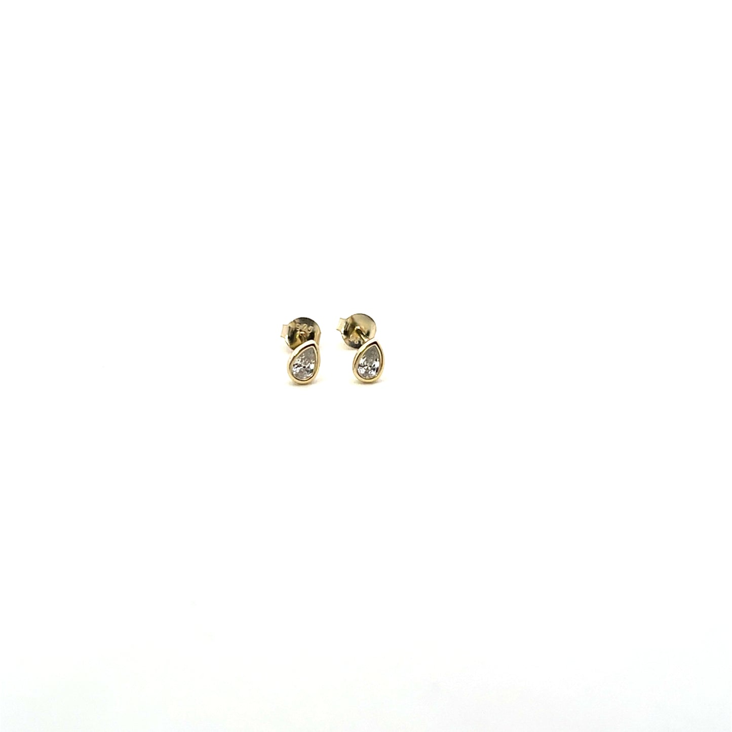 PEAR MINI STUDS WITH BEZEL SGP