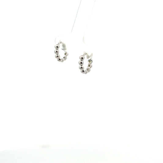 SMALL BEADED HOOPS SILVER