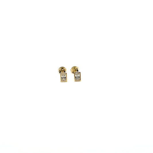 RECTANGLE MINI STUDS WITH BEZEL SGP