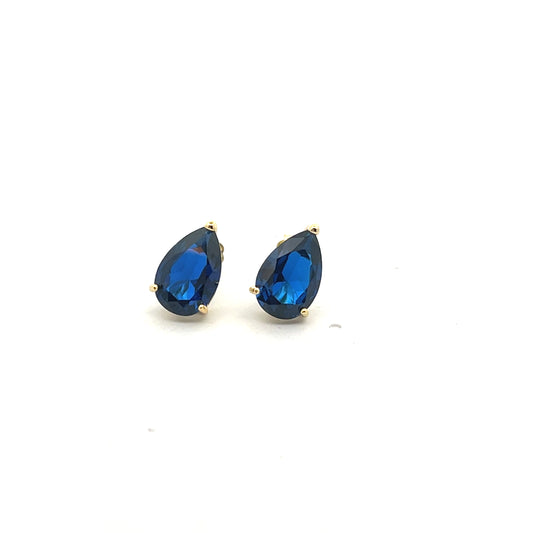 BIG BLUE CRYSTAL PEAR EARRINGS
