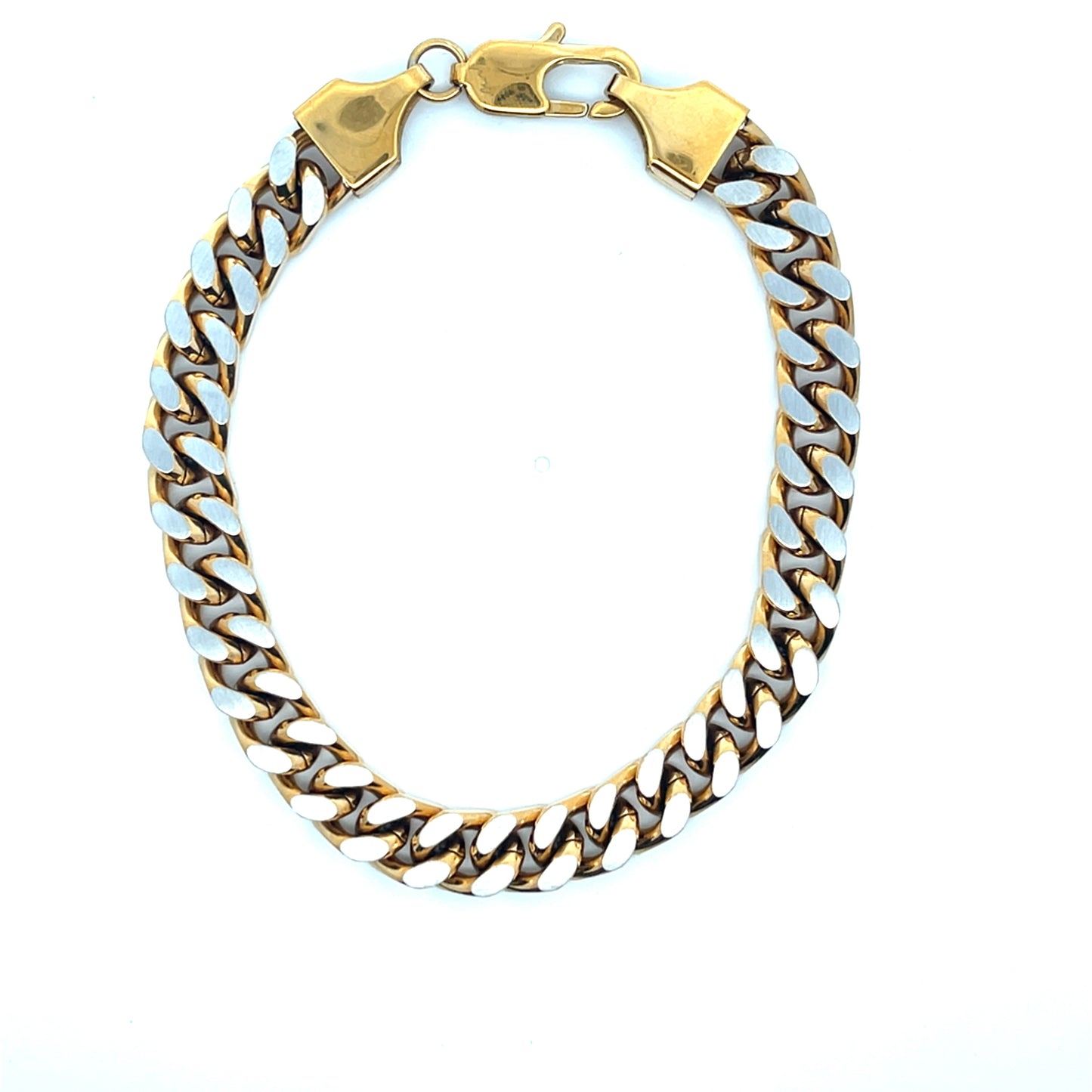 METALLIC GOLD CUBAN CHAIN MENS BRACELET