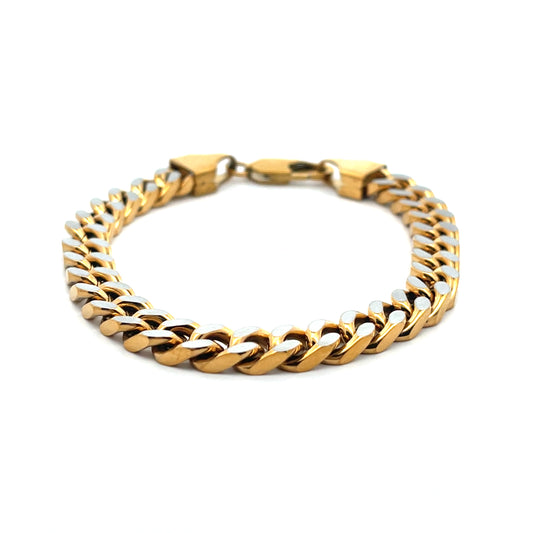 METALLIC GOLD CUBAN CHAIN MENS BRACELET