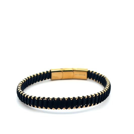 METALLIC BEADED  GOLD MENS BRACELET