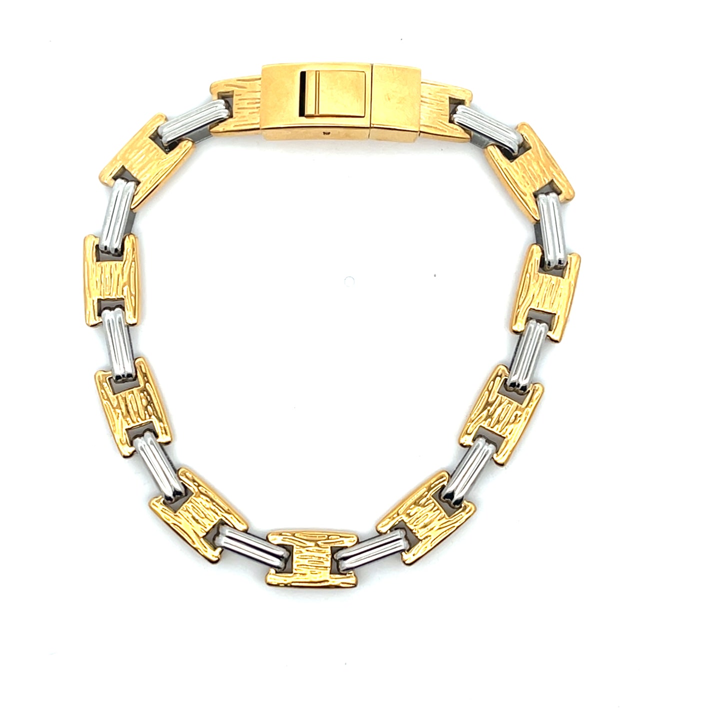 METALLIC GOLD SILVER MENS BRACELET