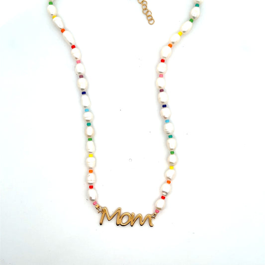 ALL AROUND MULTICOLOR NATURAL PEARL MOM NECKLACE
