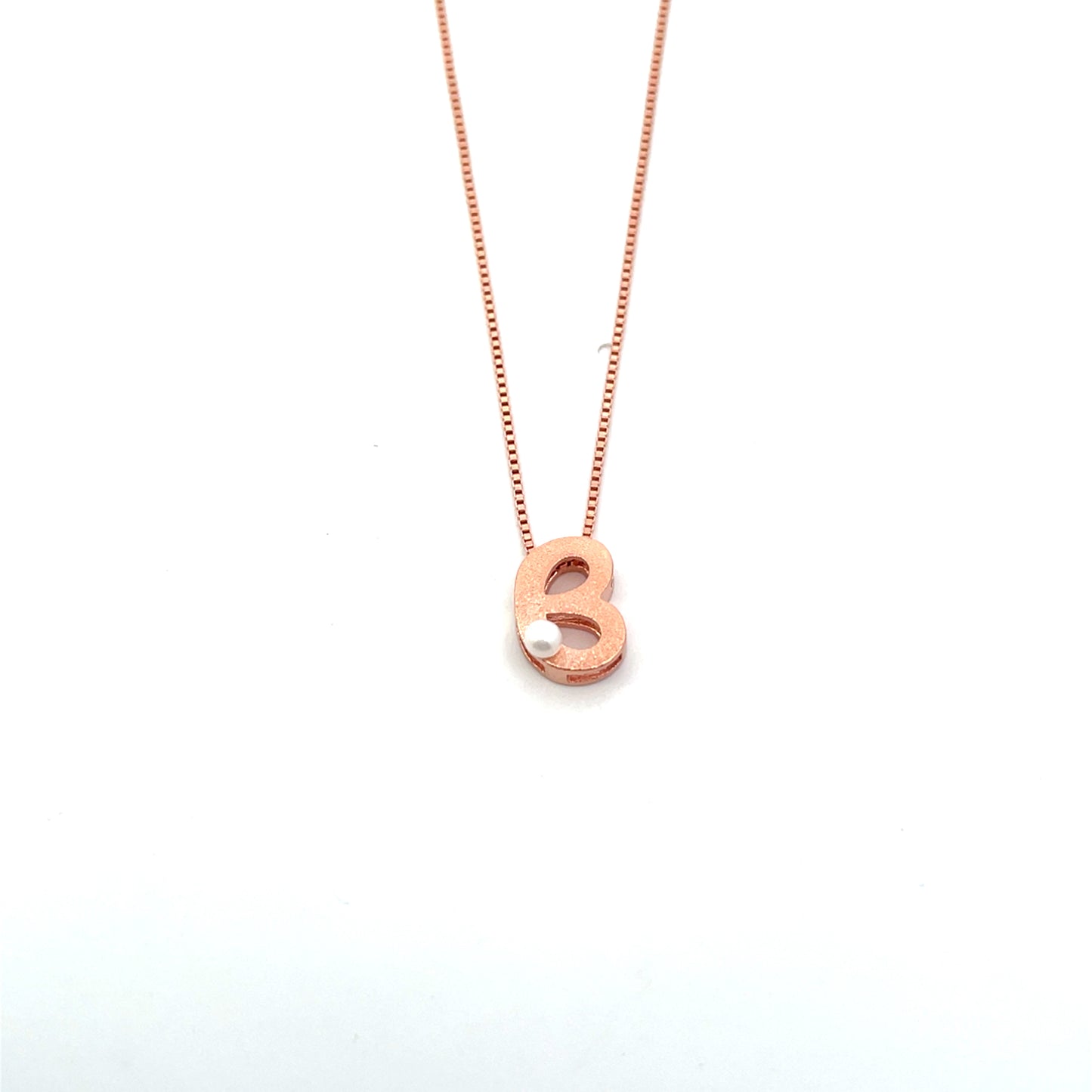 LETTER NECKLACE WITH MINI PEARL ROSEGOLD