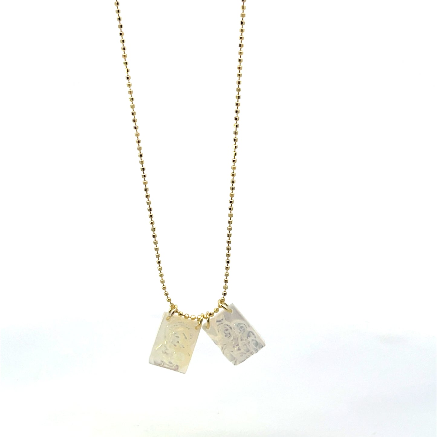 SMALL NACAR SCAPULARY NECKLACE BEADED THIN CHAIN