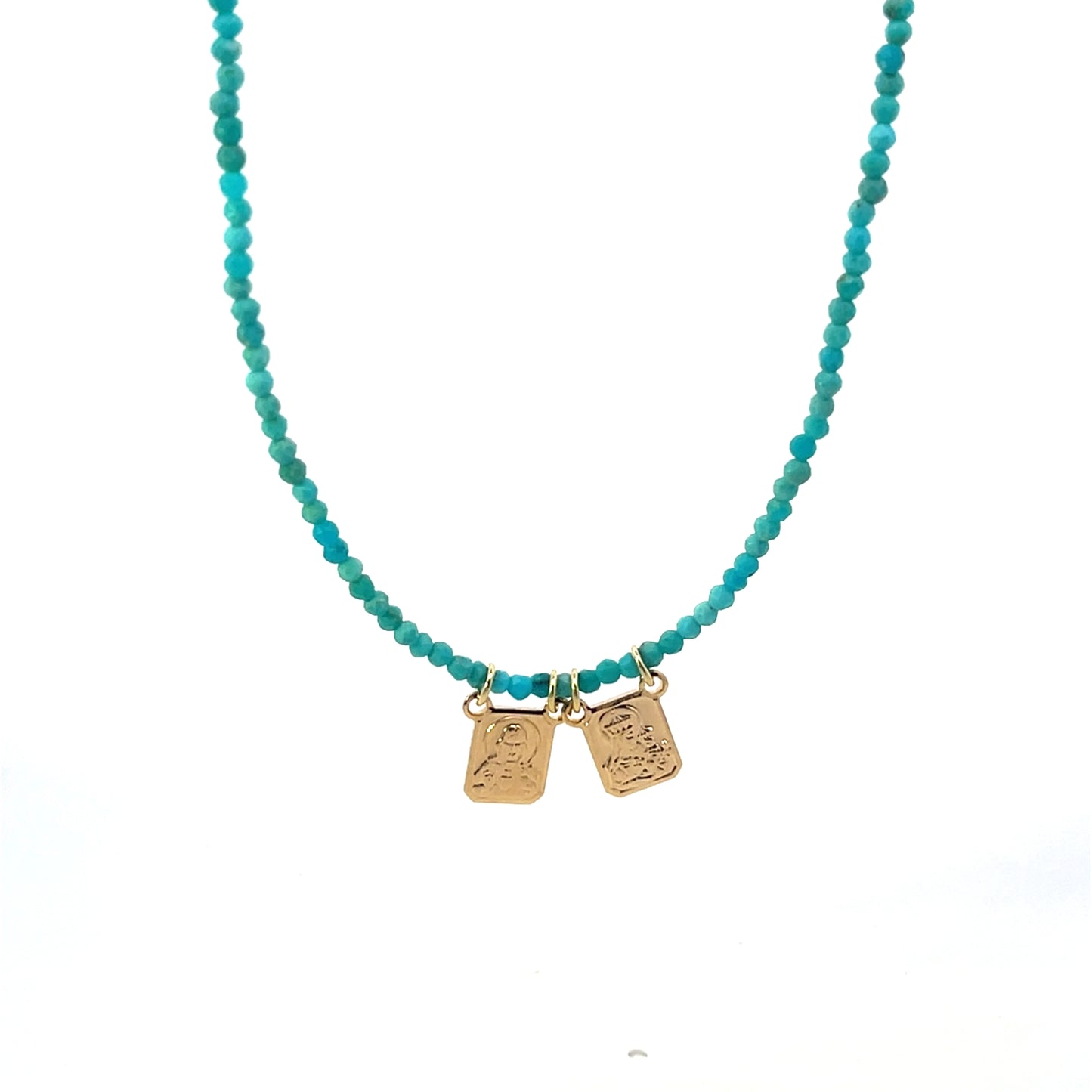 ALL AROUND BEADED TURQUOISE WITH SCAPULARY