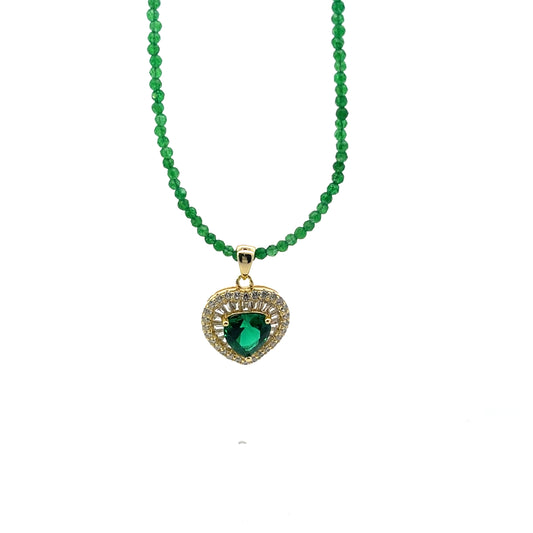 ALL AROUND BEADED GREEN WITH HEART 3