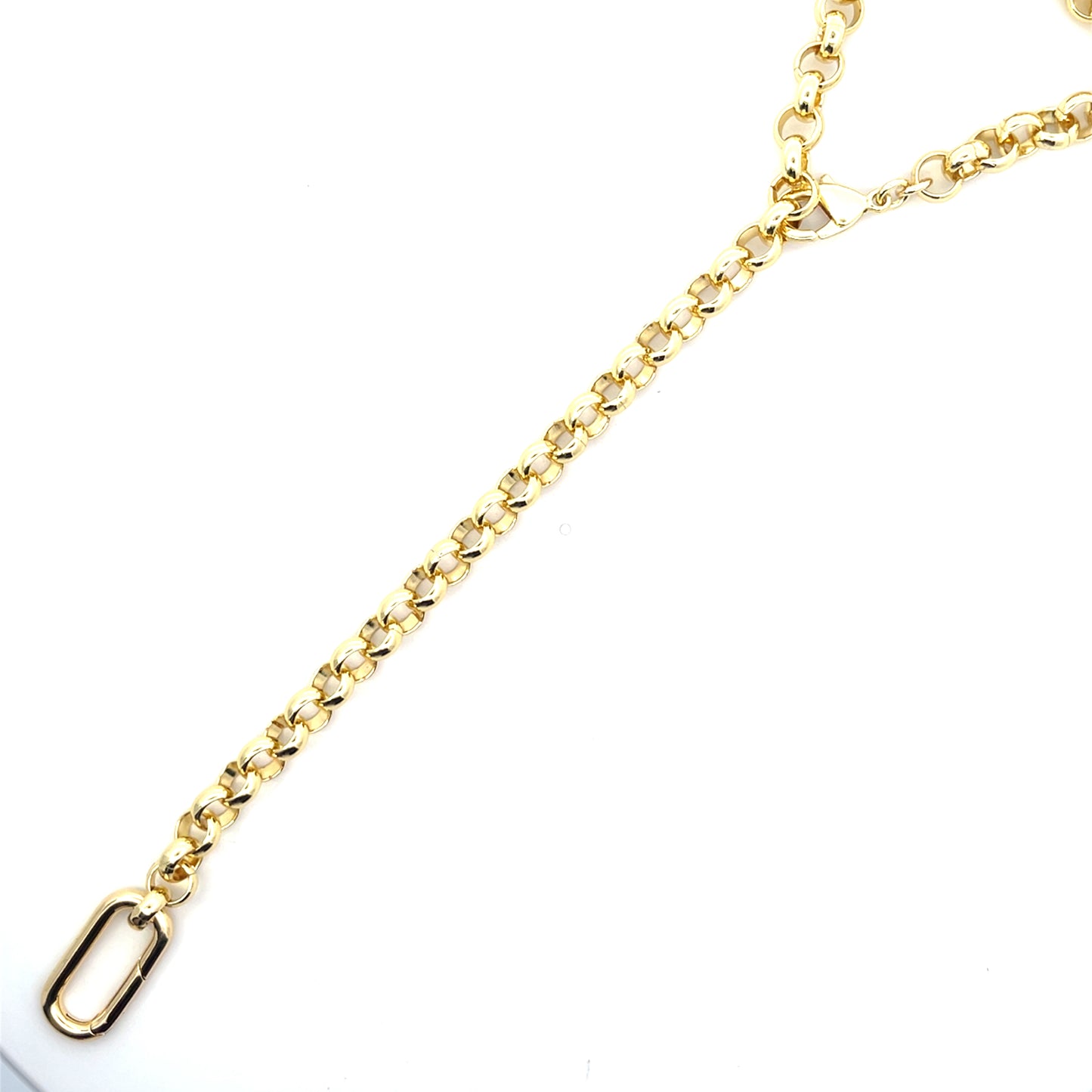 CHUNKY 22" CHAIN NECKLACE WITH MOONSTONE CHARM CONNECTOR