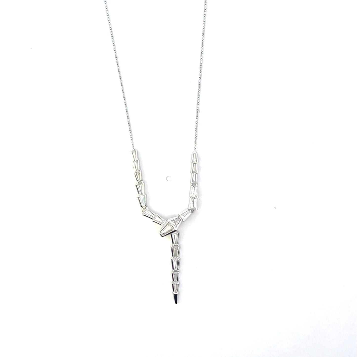 BAGUETTE SMALL LARIAT SILVER
