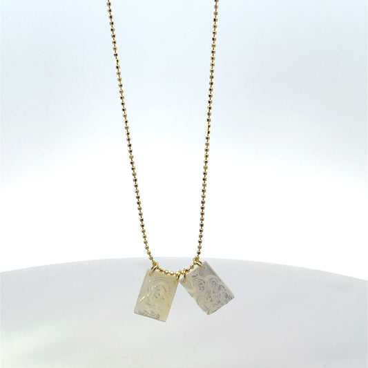 SMALL NACAR SCAPULARY NECKLACE BEADED THIN CHAIN