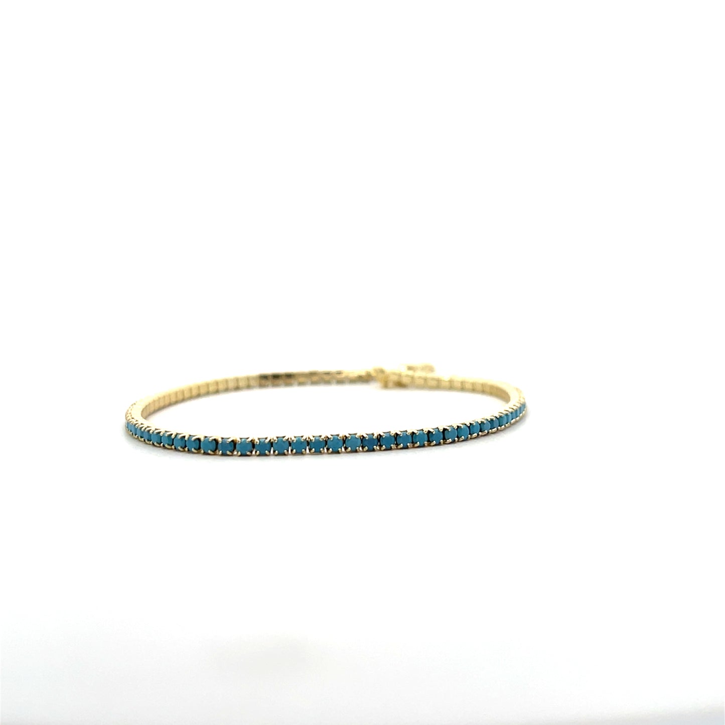 2.5MM 6.5" TURQUOISE TENNIS BRACELET ADJUSTABLE