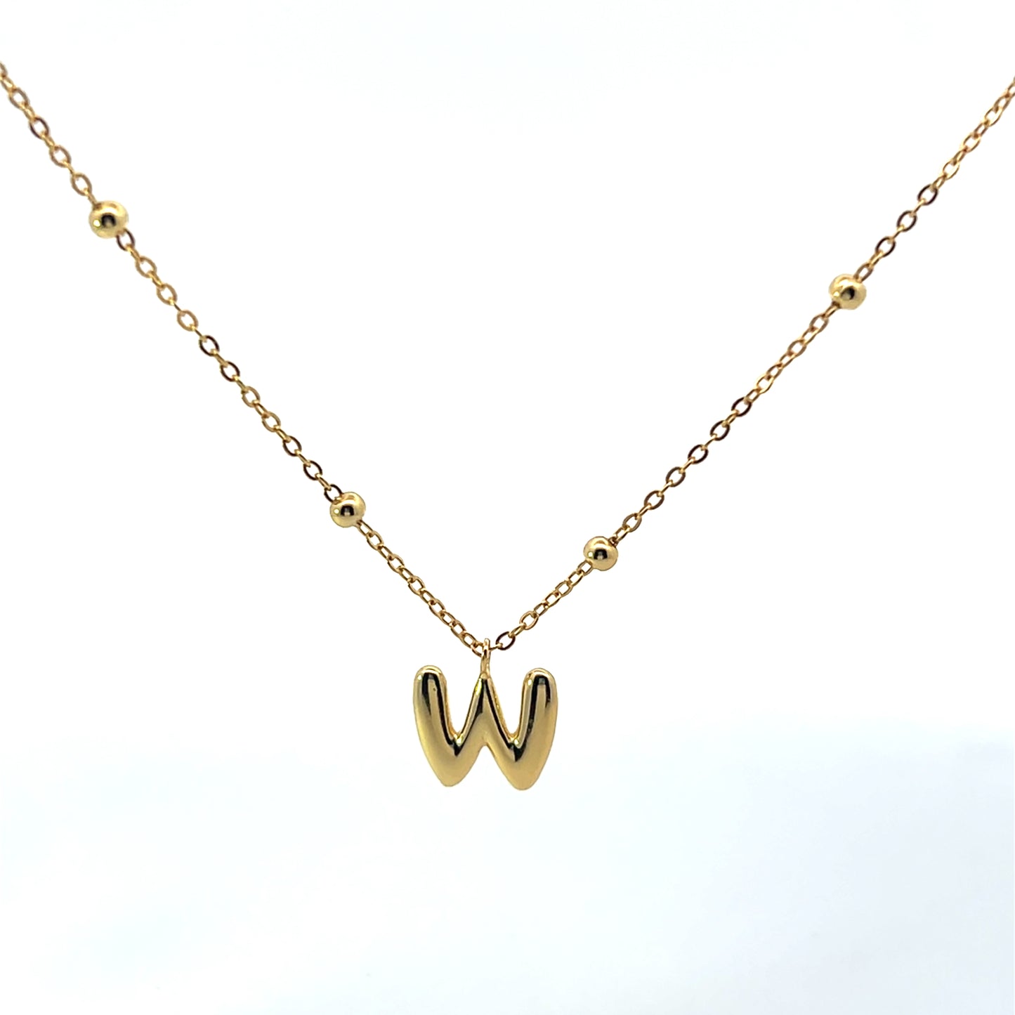 SOLID SMALL LETTER WITH BEADED CHAIN