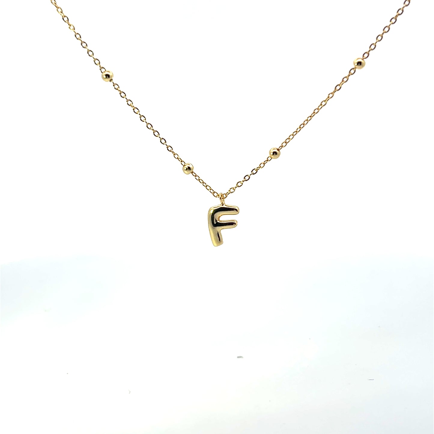 SOLID SMALL LETTER WITH BEADED CHAIN