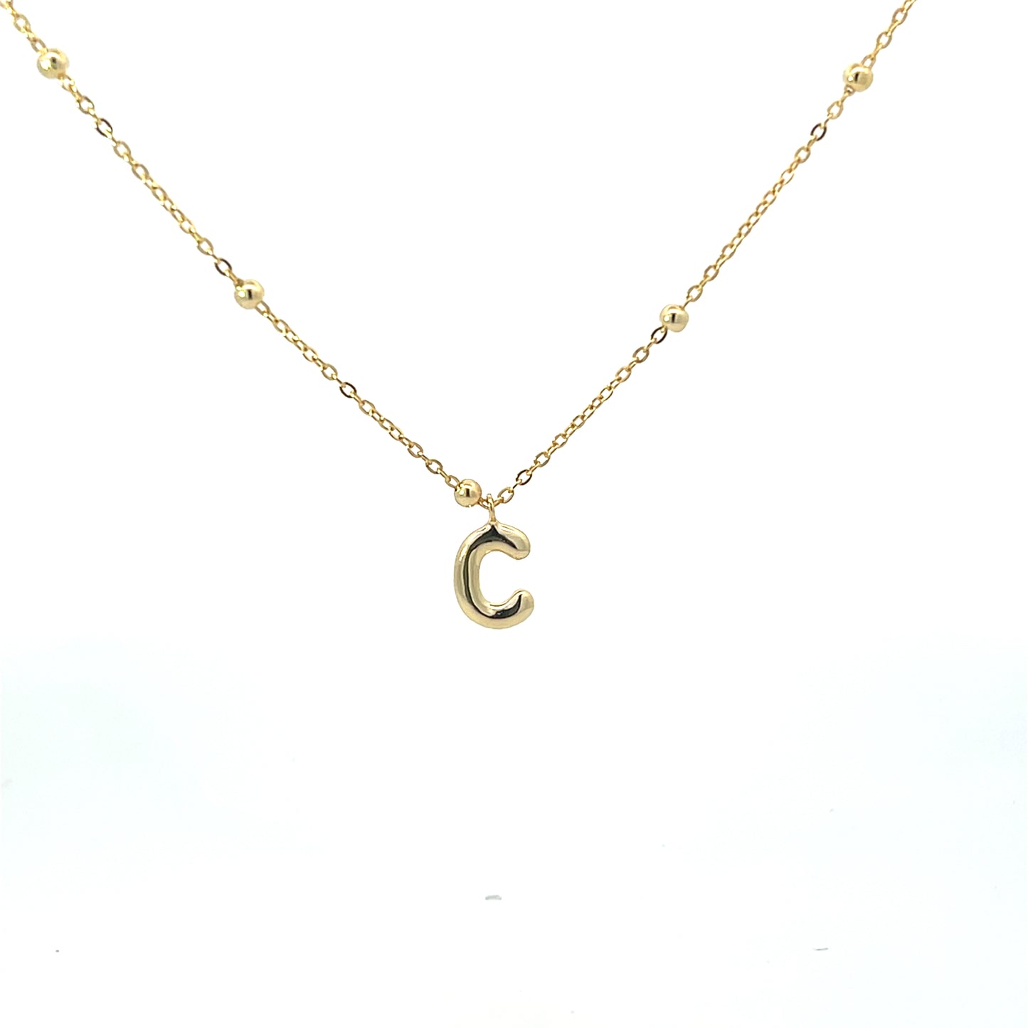 SOLID SMALL LETTER WITH BEADED CHAIN